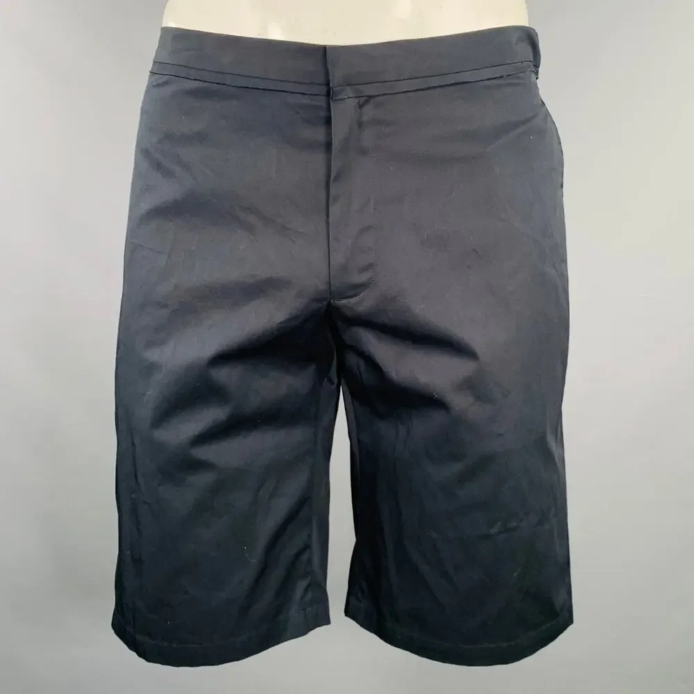 LANVIN Size 36 Navy Cotton Flat Front Shorts
